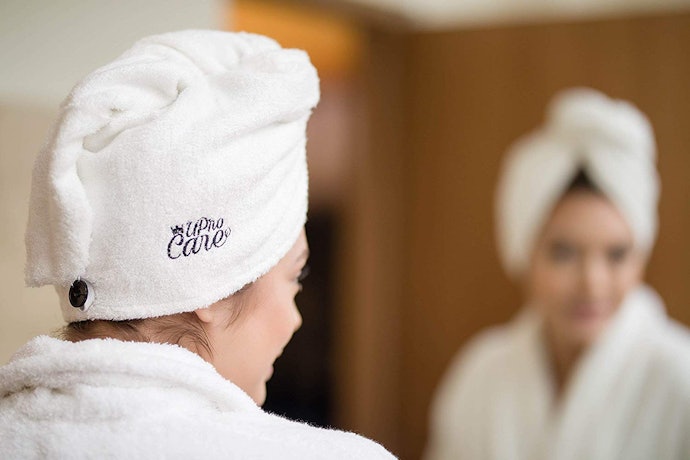 Look for Loops and Buttons to Keep Your Hair Towel in Place
