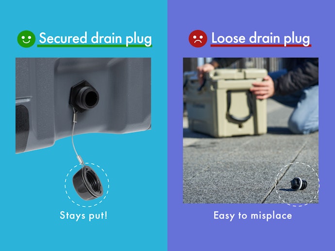 A Drain Plug Attached to the Cooler Will Never Get Lost