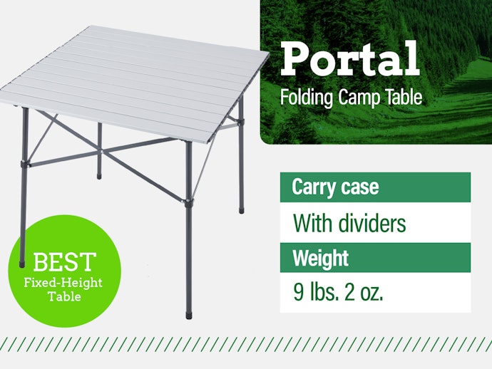 If You Want a Regular-Height Table, We Recommend a Folding Aluminum One By Portal