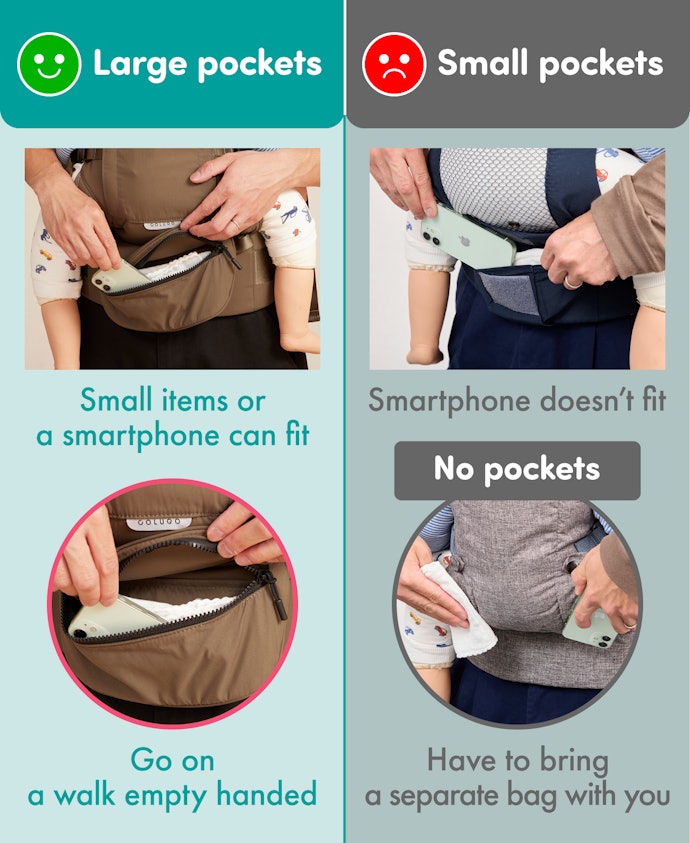 Large Pockets Offer Storage for Essential Items During Outings