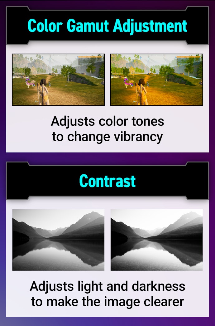Emphasized Differences in Color and Lightness/Darkness, Distinguishing Between Enemies and Scenery is Easier