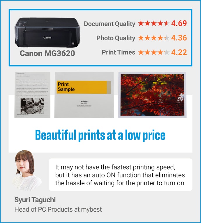 The Canon MG3620 Prints Clean Documents and Photos