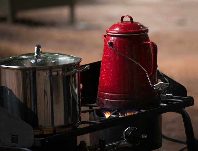 A Stovetop Coffee Percolator Brews Strong Coffee