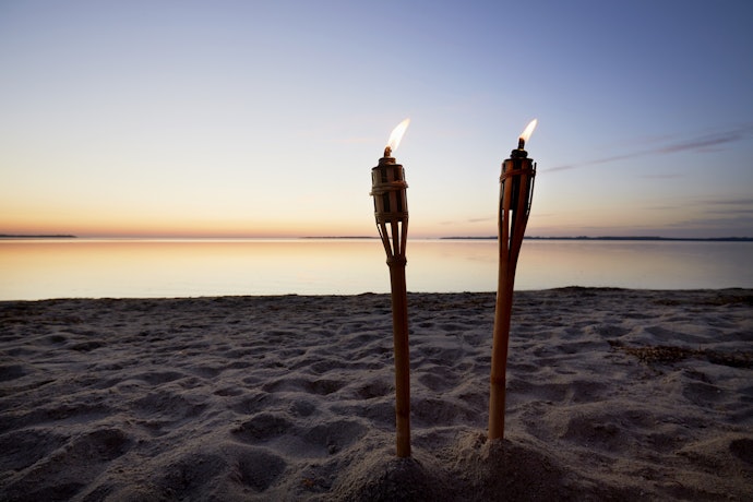 Standard Tiki Torches Provide Ambient Lighting Outdoors