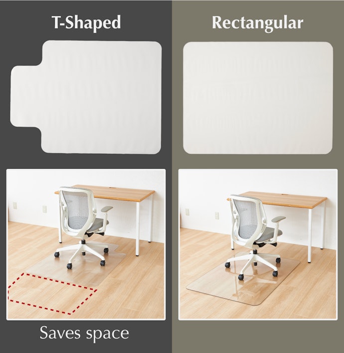 Part of the Mat Fits Under Your Desk, Saving Space