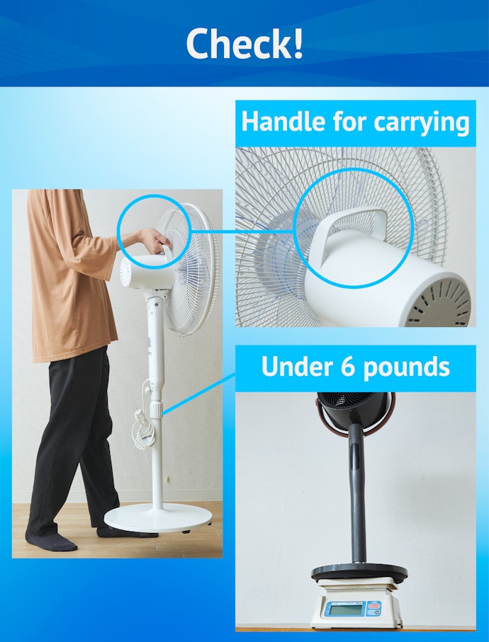 Fans Under 6 Pounds With a Handle Are Easy to Carry With One Hand