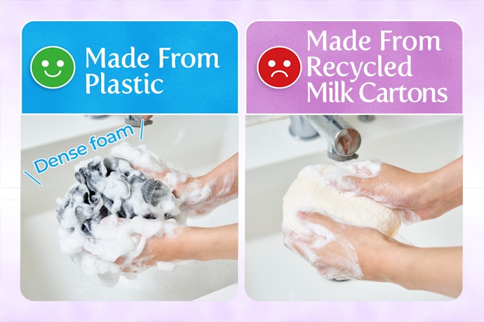For a Rich, Foamy Lather, Avoid Loofahs Made From Recycled Milk Cartons