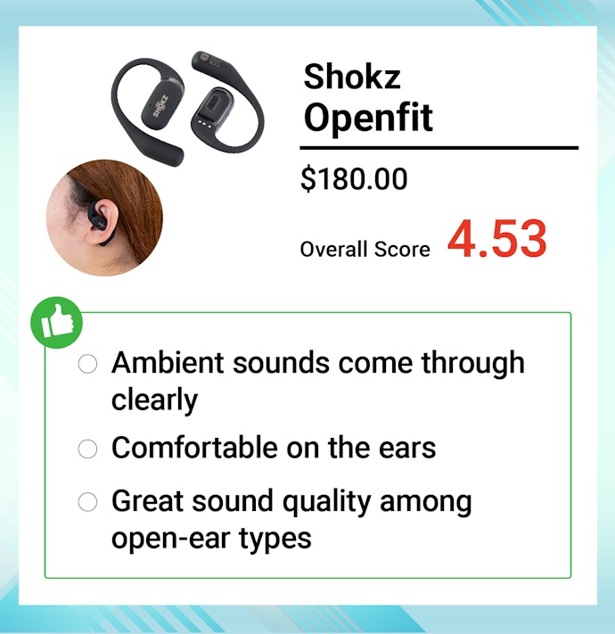 Best Open-ear Design for Outdoors: Shokz Openfit