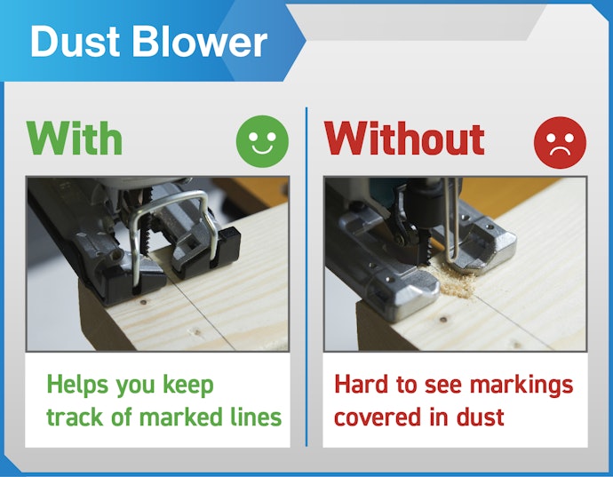 Dust Blower Function Makes It Easy to Follow Long Scribe Lines