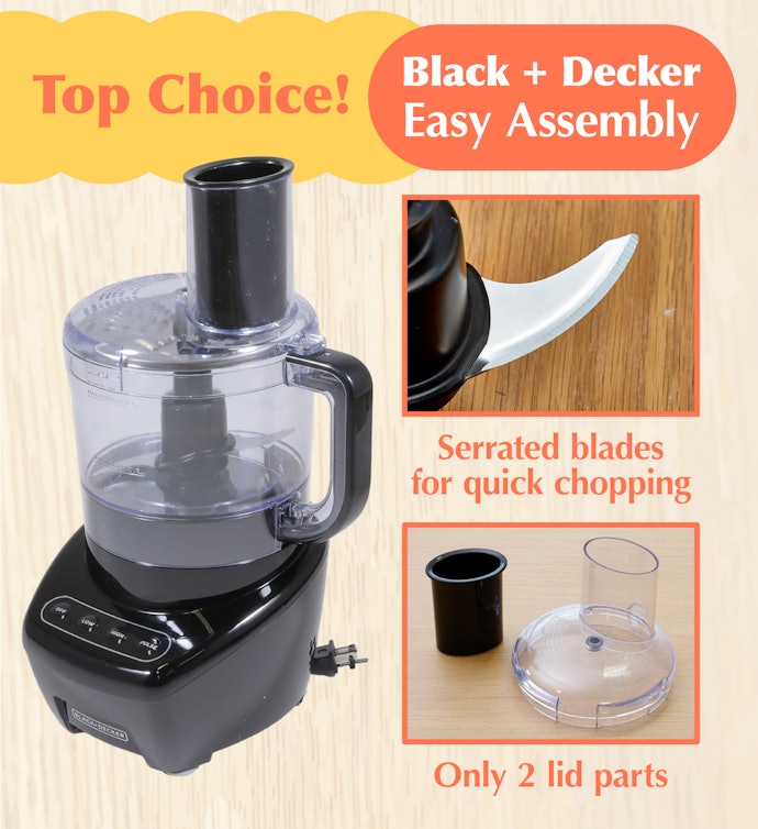 Black + Decker Easy Assembly 8 Cup Food Processor Slide Shred Chop