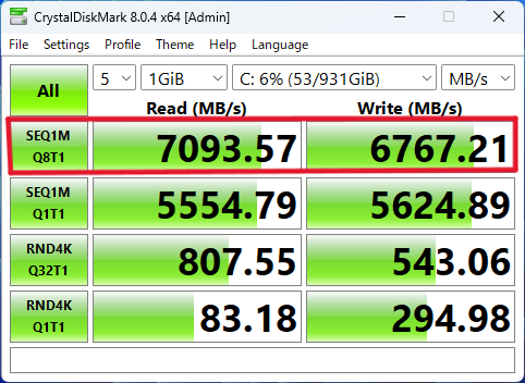 Sequential Access Speed
