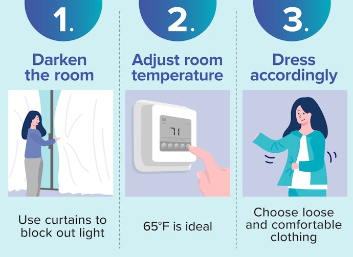 Prepare the Bedroom Environment, Set the Room Temperature, and Choose Your Pajamas