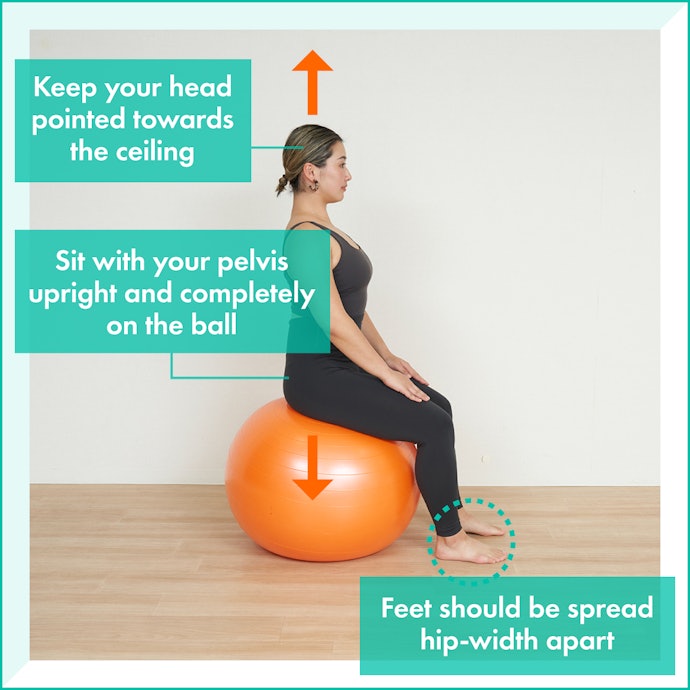 Sit down, and stretch your head towards the ceiling, and press your hips down.