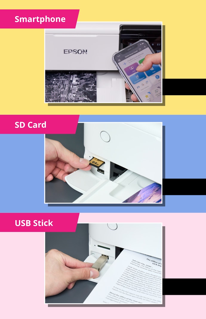 Print Directly From a Smartphone, SD Card, or USB Memory Stick