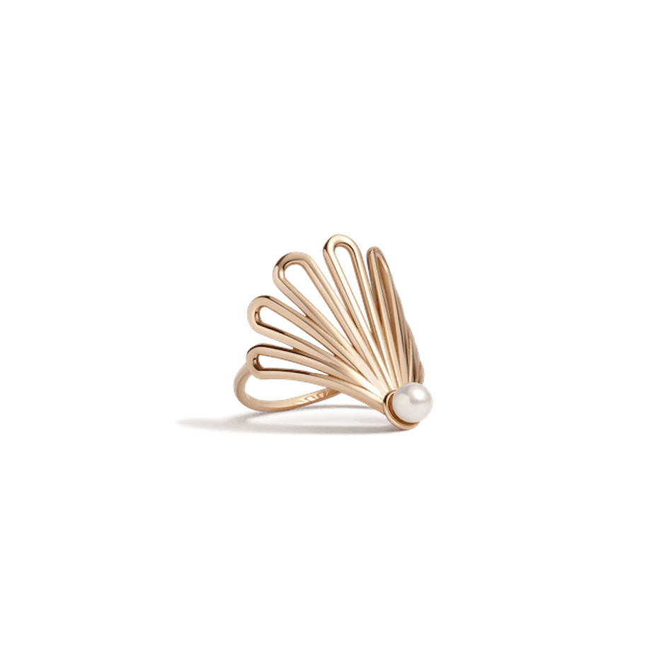 AUrate Deco Fan Pearl Ring Image 1