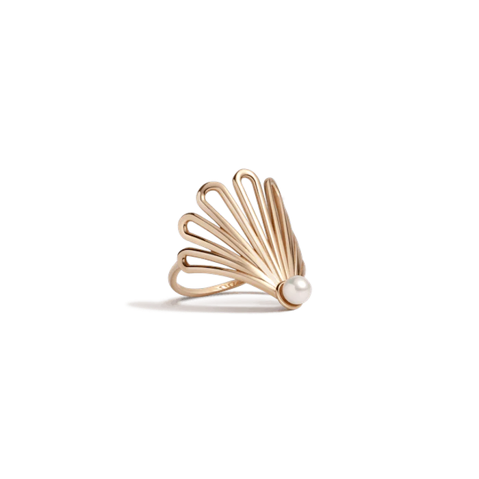 AUrate Deco Fan Pearl Ring Image 1