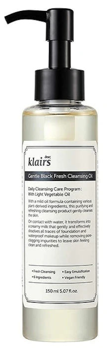 dear, klairs Gentle Black Fresh Cleansing Oil Image 1