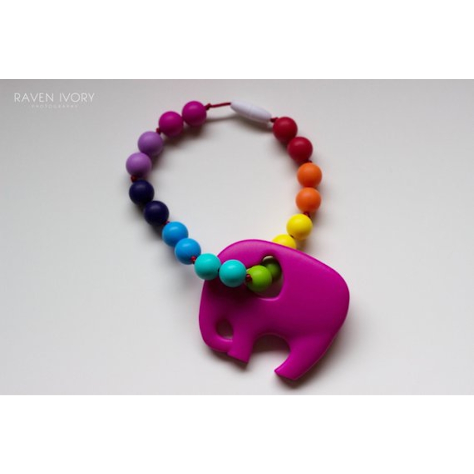 Chompy Chic Chewlery Chompy Elephant Babywearing Silicone Teething Accessory Image 1