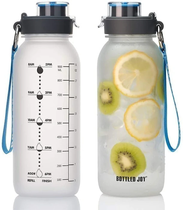 BOTTLED JOY Water Bottle with Motivational Time Marker Image 1