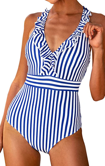 Cupshe V Neck One Piece Swimsuit Image 1