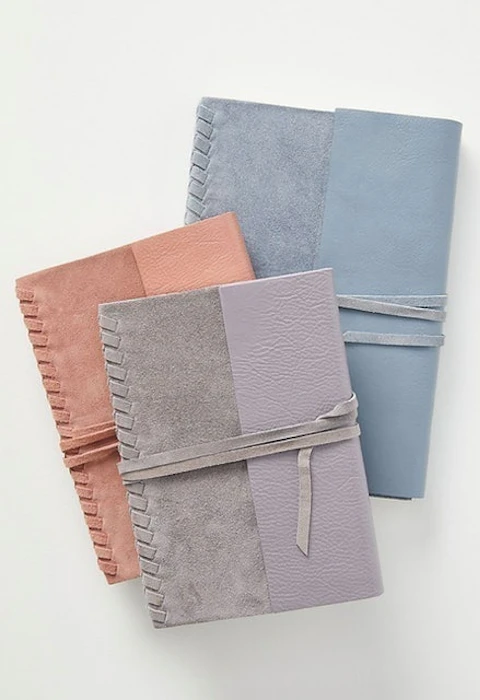 Anthropologie Braided Suede Journal Image 3