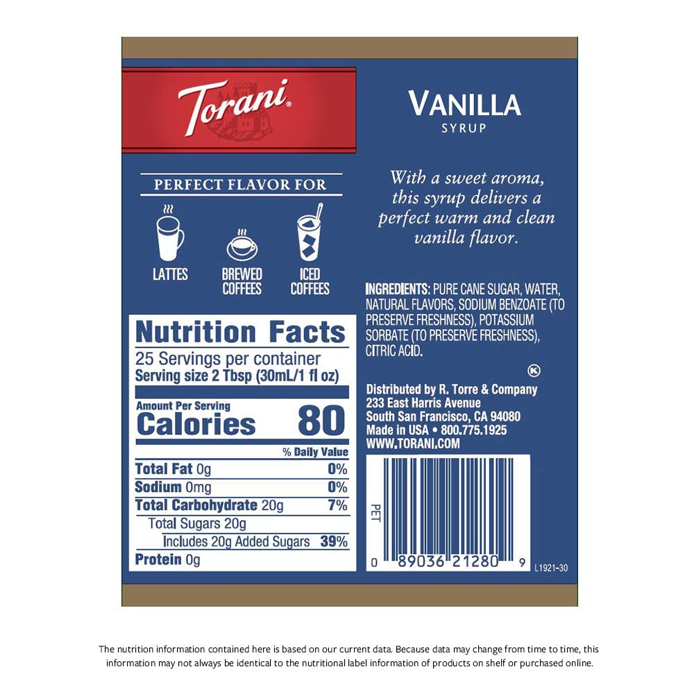 Torani Vanilla Syrup Image 2