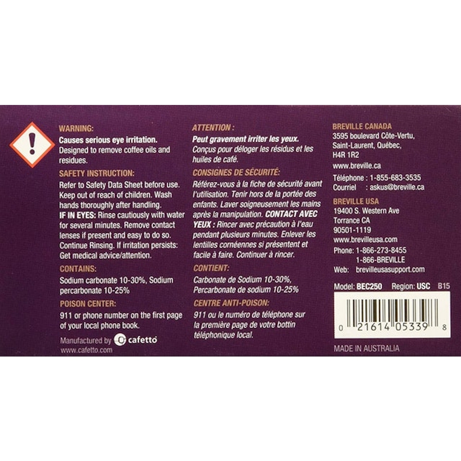 Breville BEC250 Espresso Cleaning Tablets Image 2