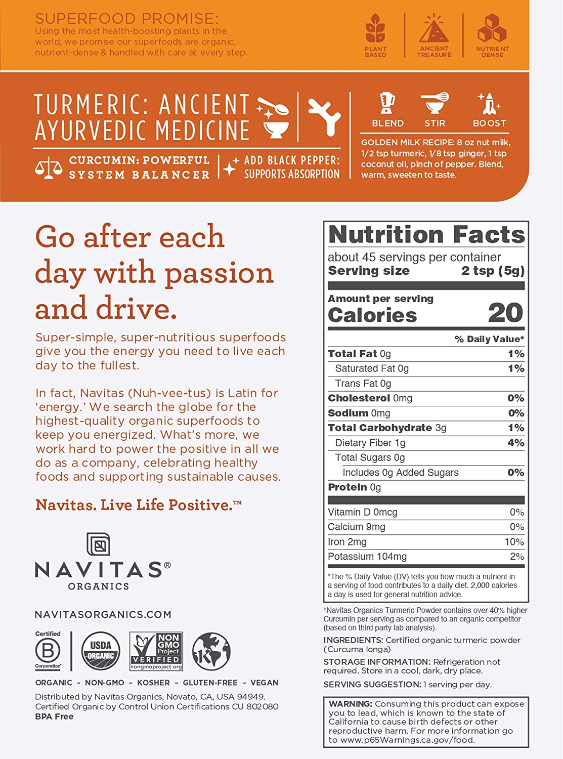 Navitas Organics Organic Turmeric Powder Image 2