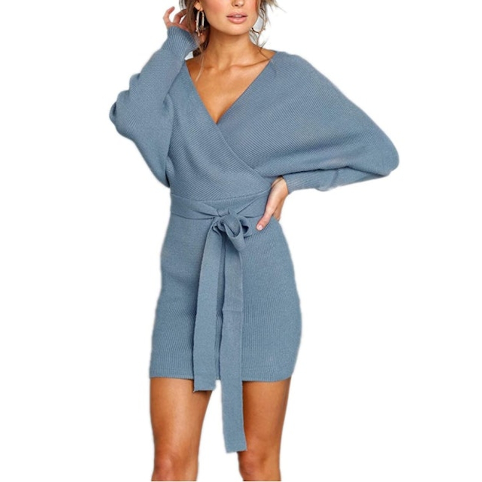 Mansy Women's Knit Sweater Mini Dress Image 1
