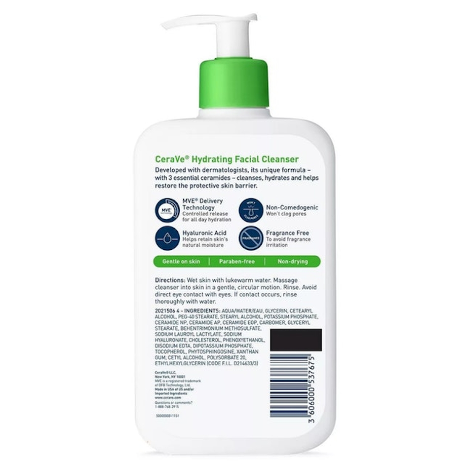 CeraVe Hydrating Facial Cleanser For Normal to Dry Skin Image 2