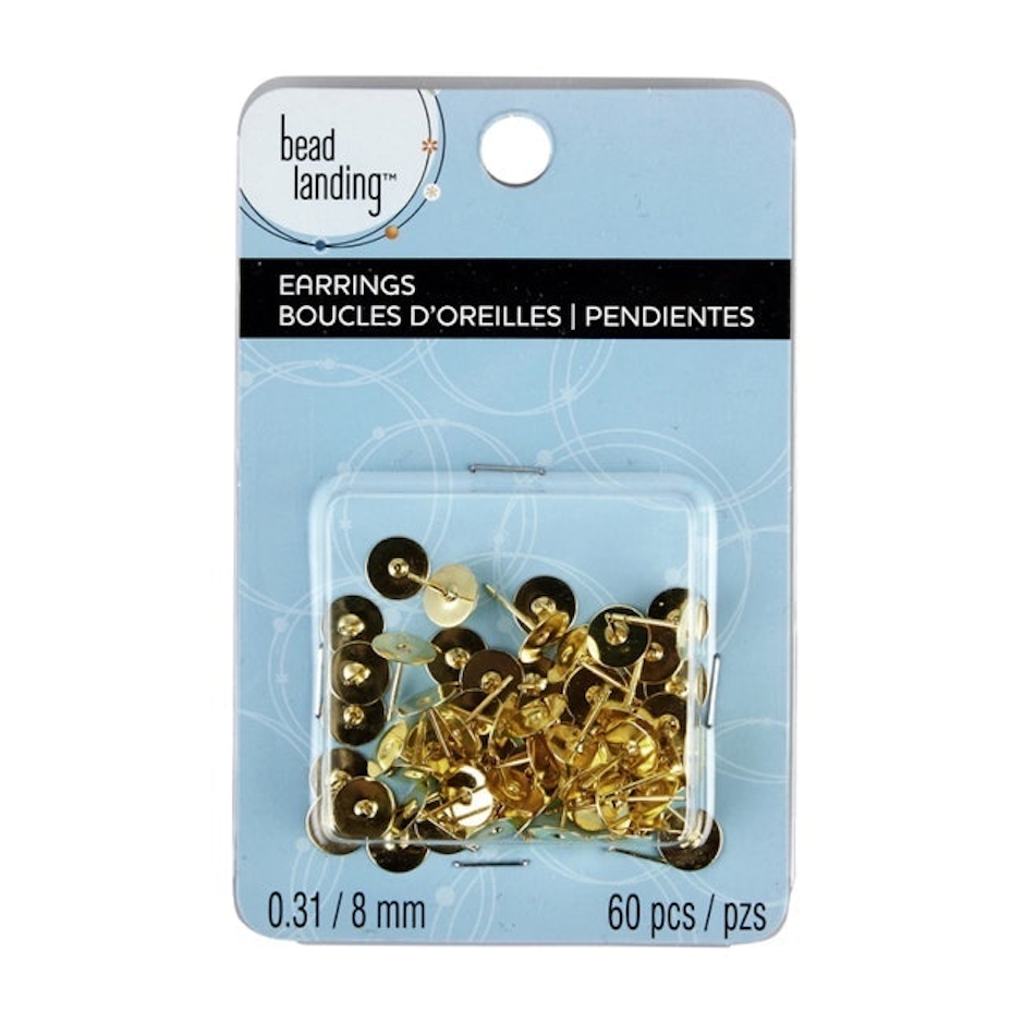 Bead Landing Gold Flat Earring Posts Image 1