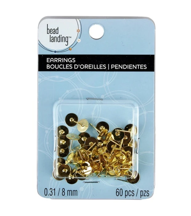 Bead Landing Gold Flat Earring Posts Image 1