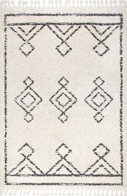 nuLOOM Mackie Moroccan Diamond Tassel Shag Area Rug Image 2