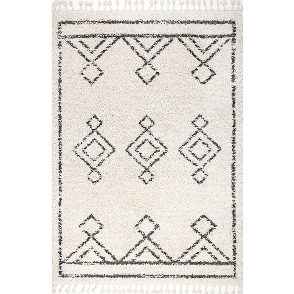 nuLOOM Mackie Moroccan Diamond Tassel Shag Area Rug Image 2