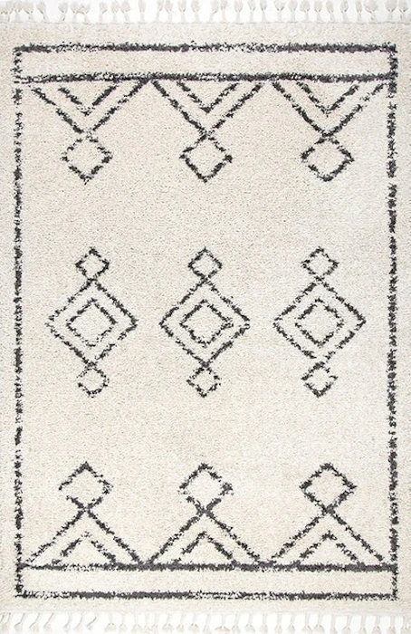 nuLOOM Mackie Moroccan Diamond Tassel Shag Area Rug Image 2