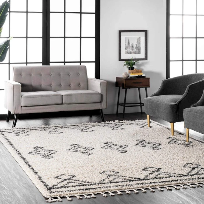 nuLOOM Mackie Moroccan Diamond Tassel Shag Area Rug Image 1
