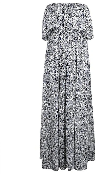 Yidarton Strapless Boho Maxi Long Dress Image 1