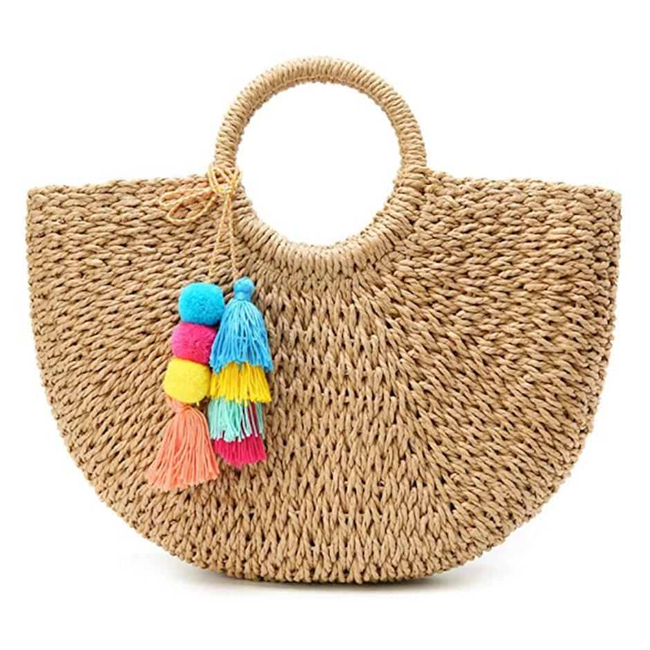 Epsion Straw Beach Tote Bag Image 1