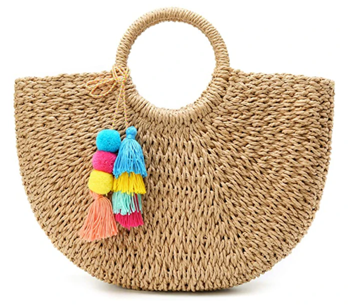 Epsion Straw Beach Tote Bag Image 1