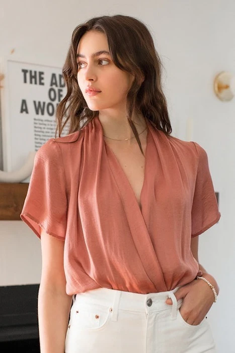 Bonjour Mon Amour Rusty Rose Bodysuit Image 1