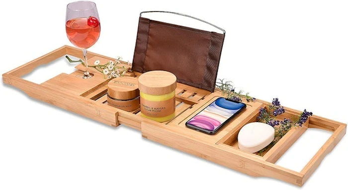 Homemaid Living Bamboo Bathtub Tray Image 1