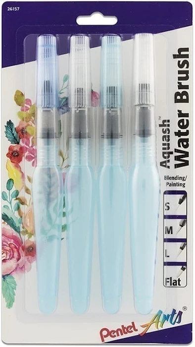 Pentel Aquash Water Brush Assorted Tips Image 1