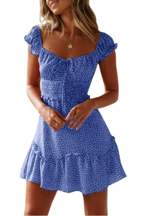 Yobecho Women's Summer Ruffle Sleeve Dress Image 1