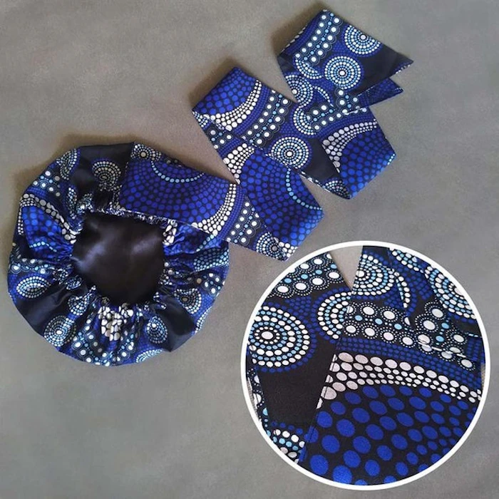 Anewcrown African Print Satin-Lined Pearl Bubble Headwrap Image 2