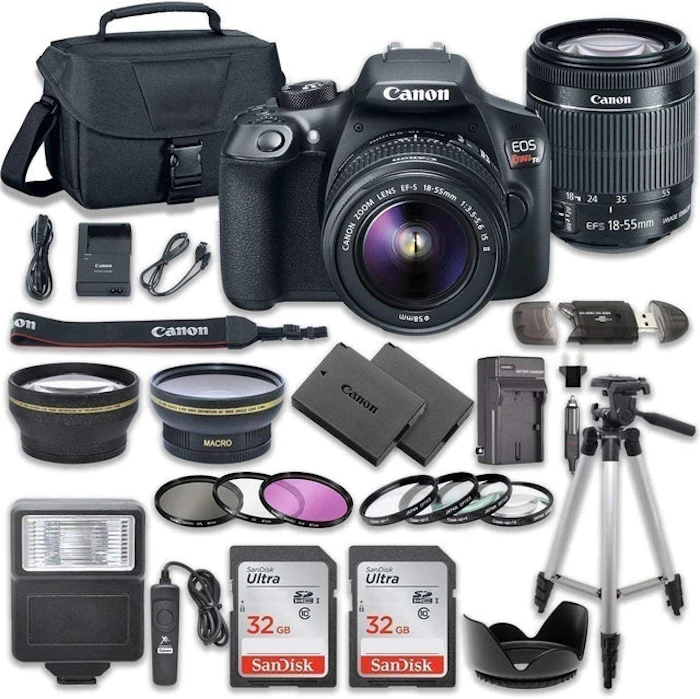Canon EOS Rebel T6 DSLR Camera Bundle Image 1