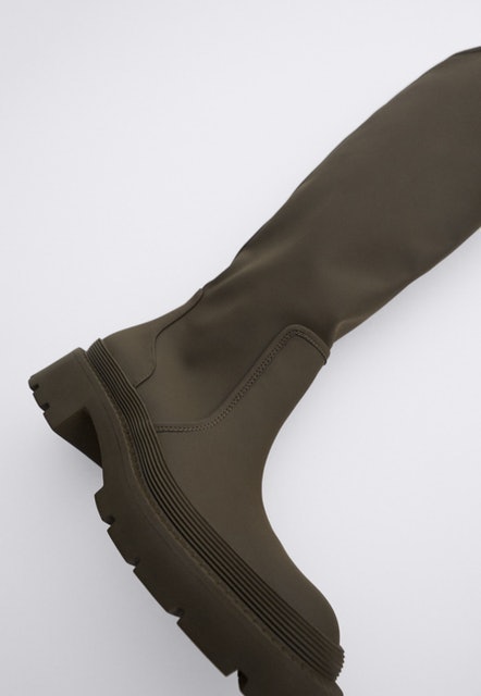 Zara Low Heel Rubberized Boots Image 3