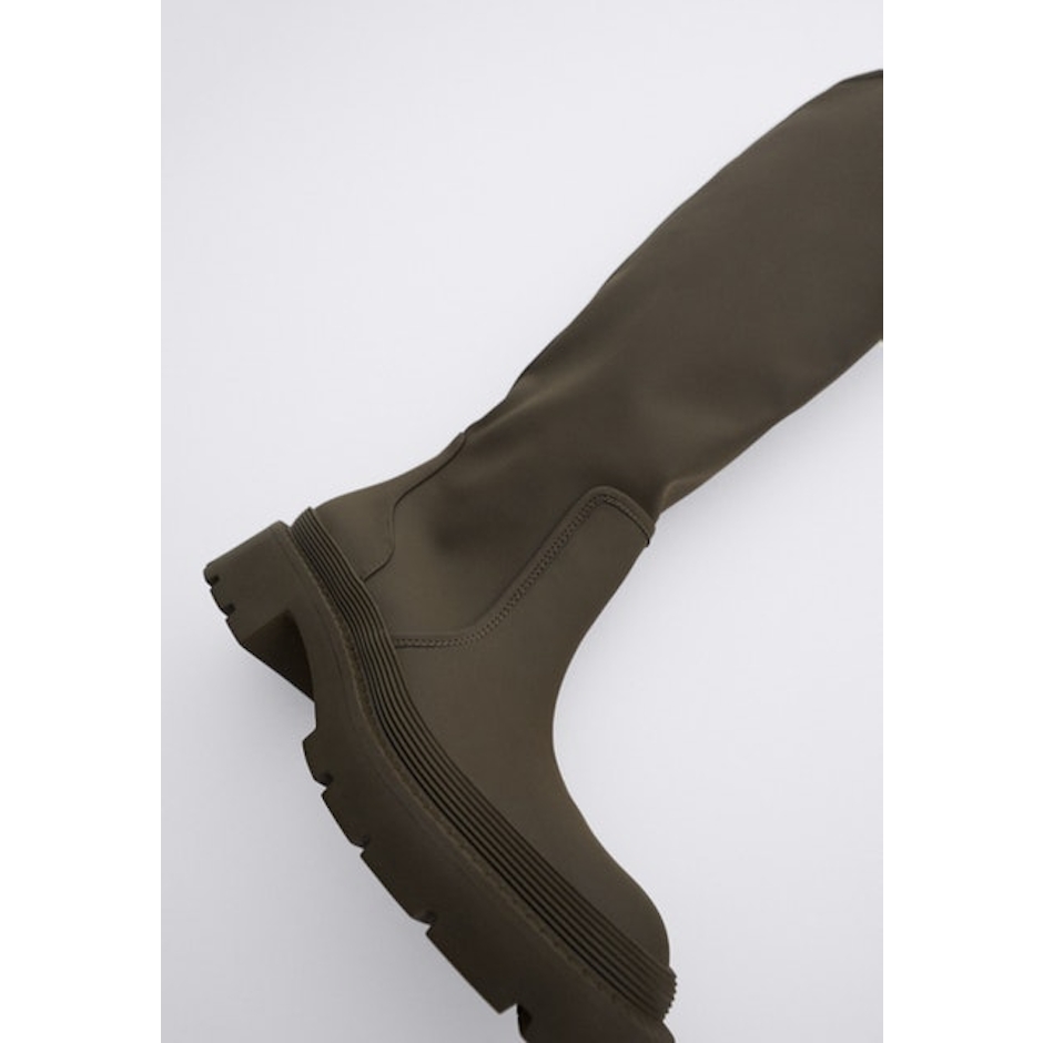 Zara Low Heel Rubberized Boots Image 3