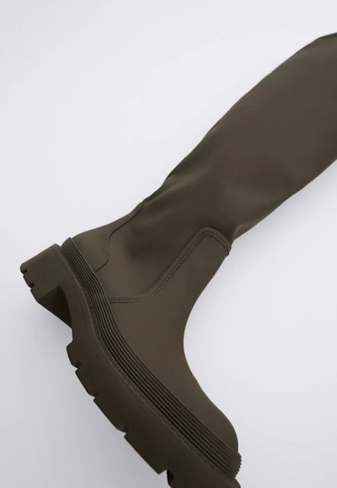 Zara Low Heel Rubberized Boots Image 3