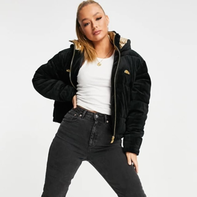Elesse Cropped Velour Puffer 1