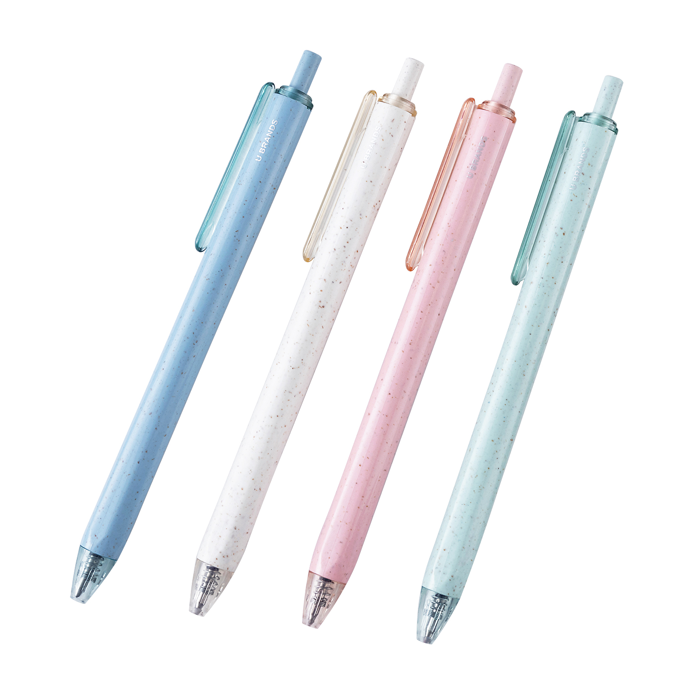 U-Eco Gel Click Recycled Plastic Pastel Speckle Pens 4